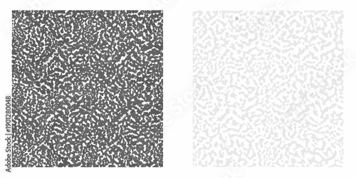 Abstract comparison of black and white textured patterns with varying densities