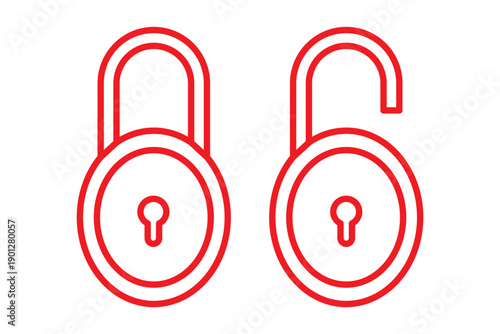 Set of Padlock Icons Security Concept Closed and Open Locks Isolated on White Background Safety and Privacy Symbols Data Protection and Access Control Elements