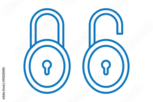 Set of Padlock Icons Security Concept Closed and Open Locks Isolated on White Background Safety and Privacy Symbols Data Protection and Access Control Elements