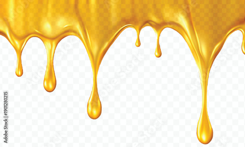 realistic 3d liquid gold dripping down in different style isolated on transparent background