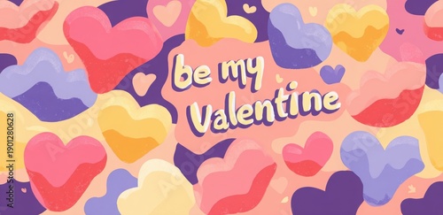 valentines abstract background with paper hearts