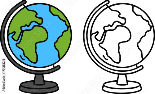 World Globe Education Cartoon Vector

