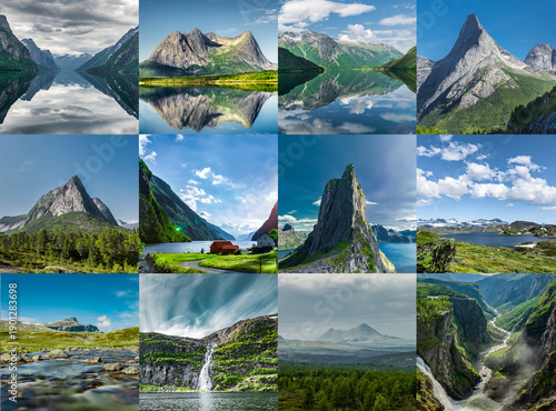 Collage aus Fotos von Norwegen