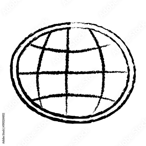 Sketchy Brush Stroke Earth Sphere Grid Network