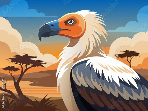 vulture on the beach