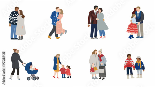 Diverse groups of people walking together showcasing relationships and family connections