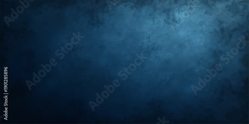 A dark blue grunge wall texture with a smoky mist pattern design featuring light and black cloud surface details for a moody storm sky backdrop