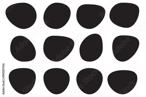 Blob shapes black collection vector design elements isolated. Random blob circles icon set. Isolated on a white background