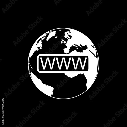 Website WWW icon icon isolated on black background