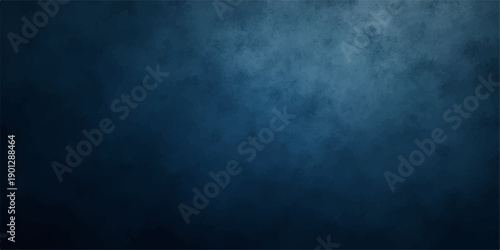 A dark blue grunge wall texture with vintage paper patterns and smoky cloud fog creates a blank storm backdrop for a moody design