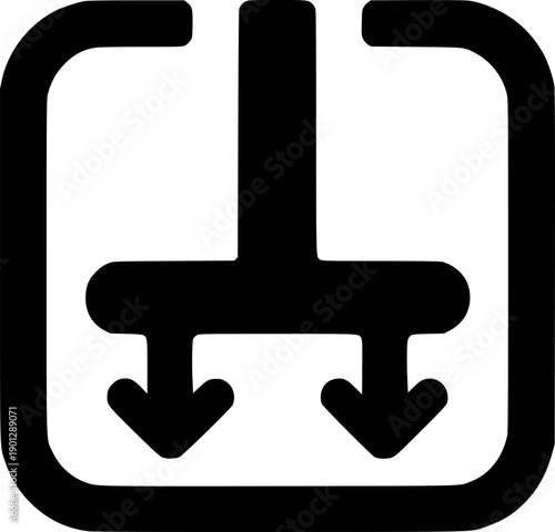 Merge Icon in Square Frame: A sleek, modern icon of a merger symbol, where two distinct entities converge into one, encased within a square frame. Symbolizing unity and integration.