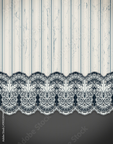 Decorative monochrome vintage backround and elegant ornamental border.