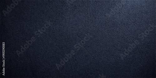 A dark blue background features a macro textured black and blue leather material with a rough surface pattern suitable for a textile fabric wallpaper or canvas design backdrop