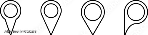 Navigation and location pin icons set, GPS map pointer, direction symbols, tracking