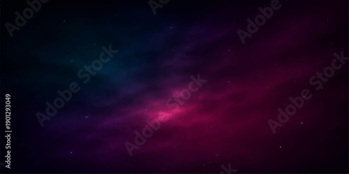An abstract blue space background features a dark starry night merging into a dramatic cloudscape with light from a heavenly sun glowing through the summer atmosphere