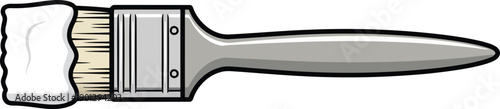 Paint Brush with White Paint Vector Illustration
