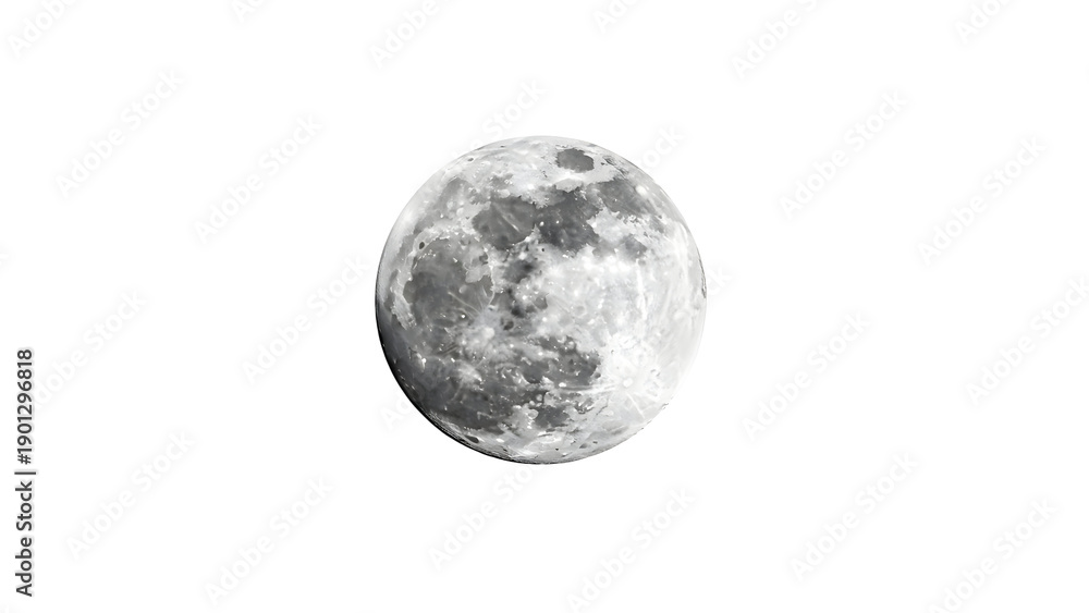 Obraz premium The moon isolated on transparent background a high resolution lunar surface image
