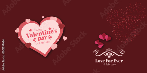 Happy Valentine's Day typography T-shirt design with a silhouette background, heart, love