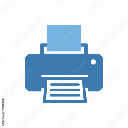 Printing technology symbol representing document output and professional information transfer