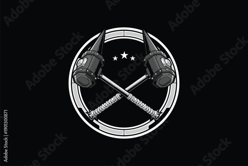 post-apocalyptic mallet style vector image template