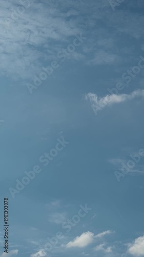 Time-Lapse of White Clouds Moving Across a Blue Sky