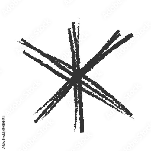 Grunge Hand Drawn Star Symbol Sketch Design Element