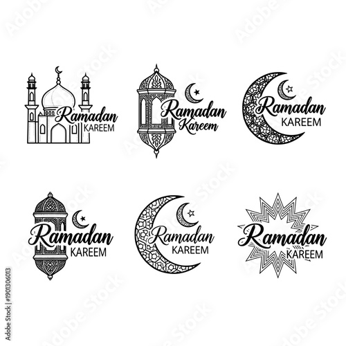Elegant ramadan kareem designs featuring islamic architecture and calligraphy