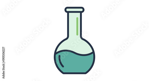 Laboratory Flask with Liquid Inside.