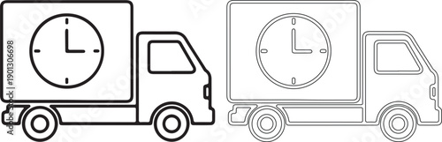 Black and white clock truck