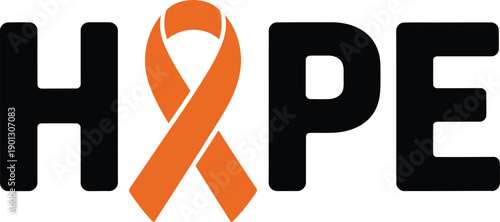 A bold black capital h character with a small orange marker point