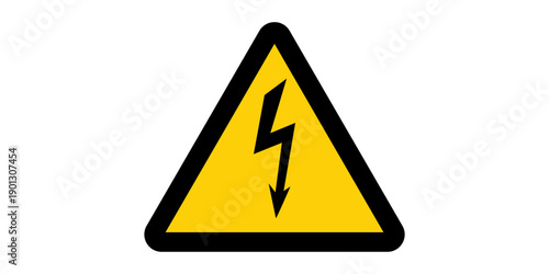 High voltage icon, danger vector symbol isolated on white background, modern vector web button.