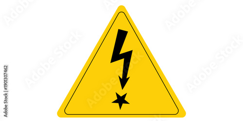 High voltage icon, danger vector symbol isolated on white background, modern vector web button.