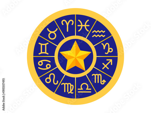 星座とホロスコープの星占いのイラスト素材3