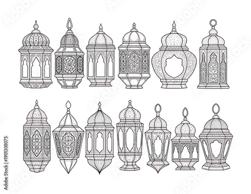 Elegant traditional lantern designs in intricate architectural styles