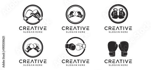 Boxing sports logo, Boxing training and matches