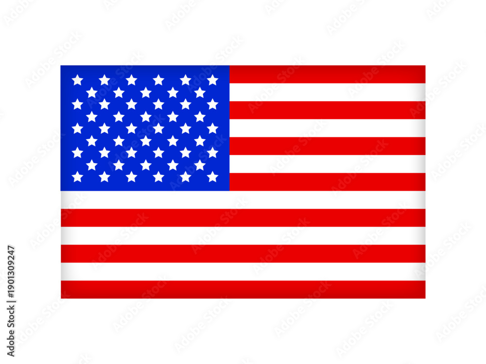 Fototapeta premium シンプルなアメリカ合衆国の国旗のイラスト素材3