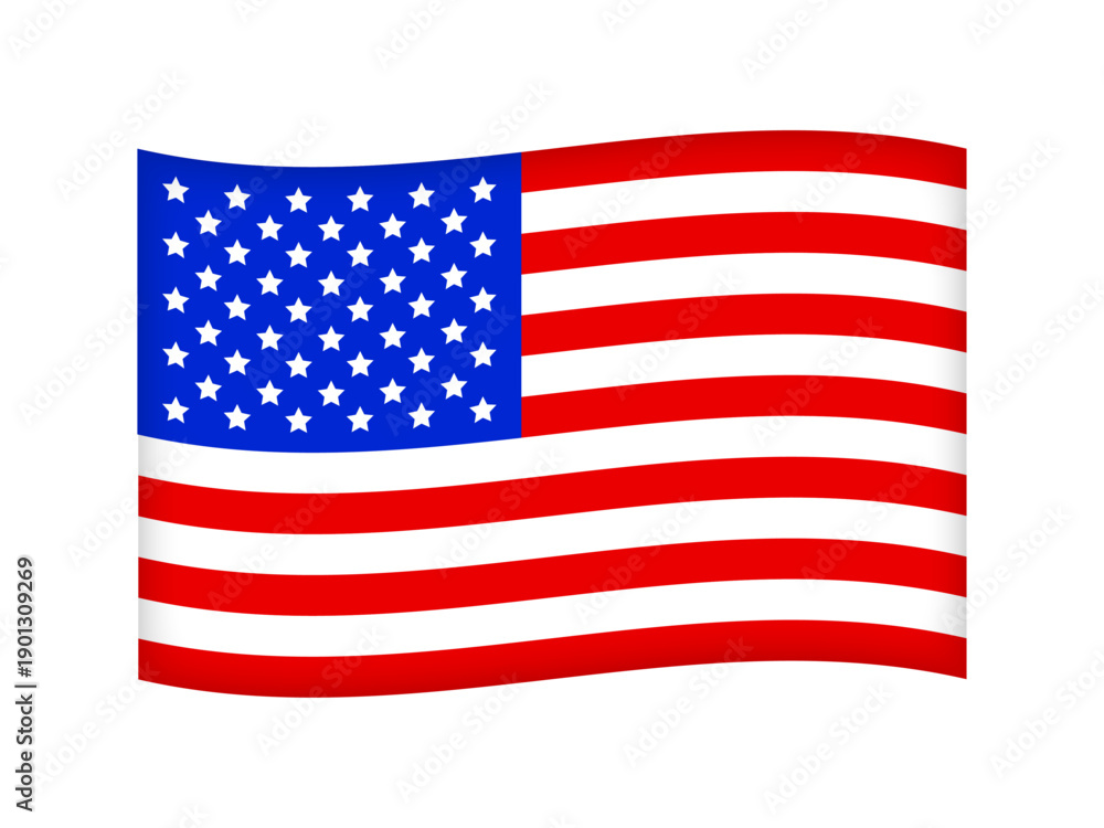 Fototapeta premium シンプルなアメリカ合衆国の国旗のイラスト素材4