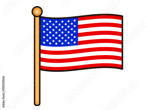 アメリカ合衆国の国旗のイラスト素材