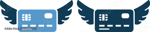 Two credit cards with wings