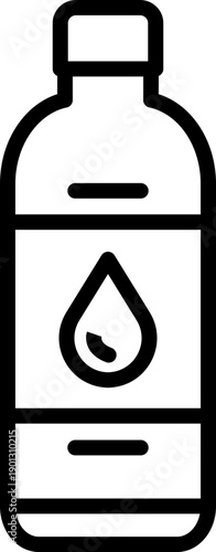 Water Drop line Icon, Liquid Water Line Symbol, Water Element Vector Icon