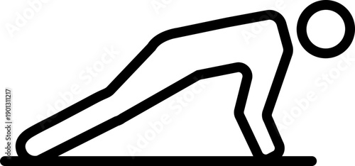 Push Up line Icon, Push Up Exercise Icon, Push Up Workout Line Icon