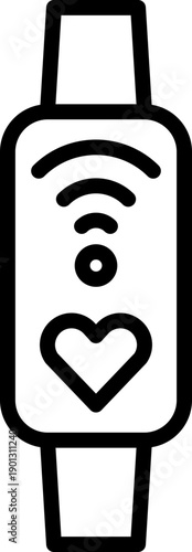 Smartband line Icon, Smartband Fitness Tracker Icon, Smartband Line Icon