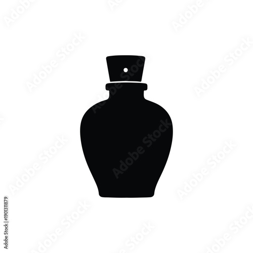 Perfume bottle silhouette icon vector flat design.