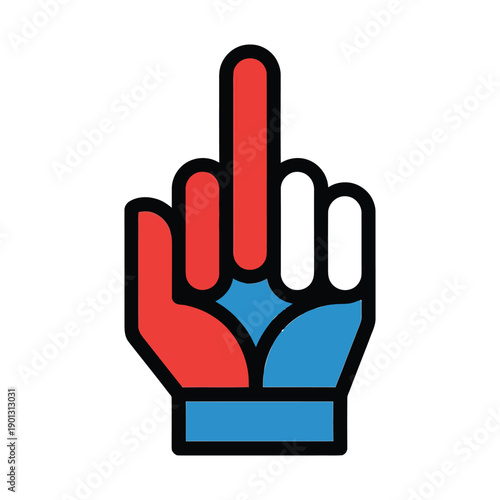Vector hand sign icon showing a finger gesture symbol for web communication and click concept