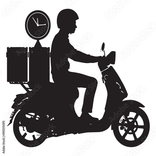 silhouette of a man on a motorcycle