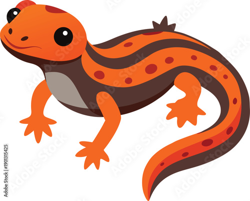 Vector illustration of a gecko isolated on transparent background