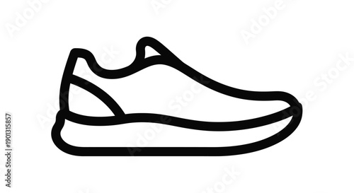 Simple line drawing of a modern upright vacuum cleaner