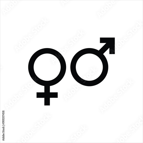 Black and white image displaying the traditional symbols for male and female genders