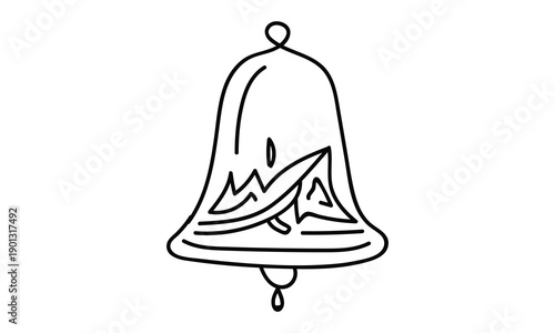 A detailed illustration of a bell with a unique pattern inside it. isolated on white background, Vector