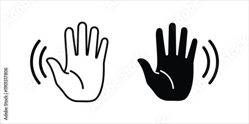 Two hands waving in opposite directions one white and one black